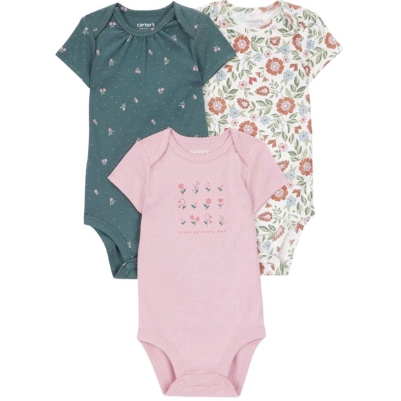 Just One You By Carters Other - Carter’s Just One You 3 Pack Floral Short Sleeve Bodysuits